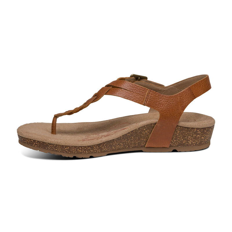 Harper Adjustable Slingback Thong Sandal - Cognac