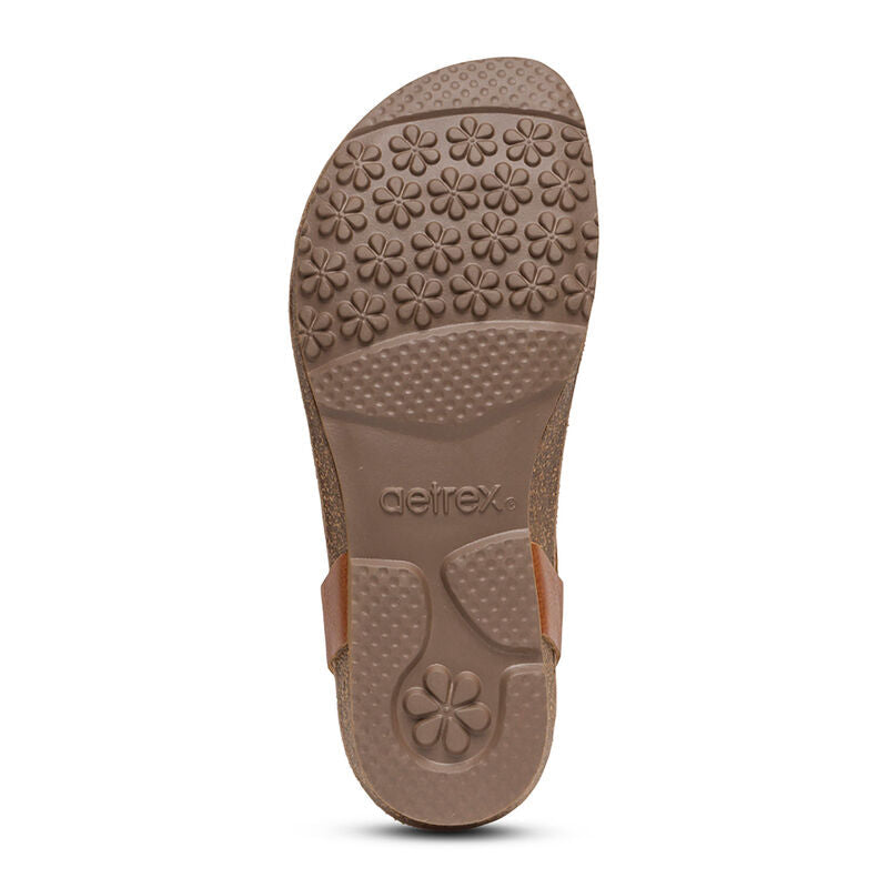 Harper Adjustable Slingback Thong Sandal - Cognac