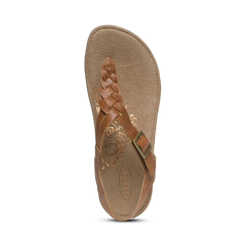 Harper Adjustable Slingback Thong Sandal - Cognac