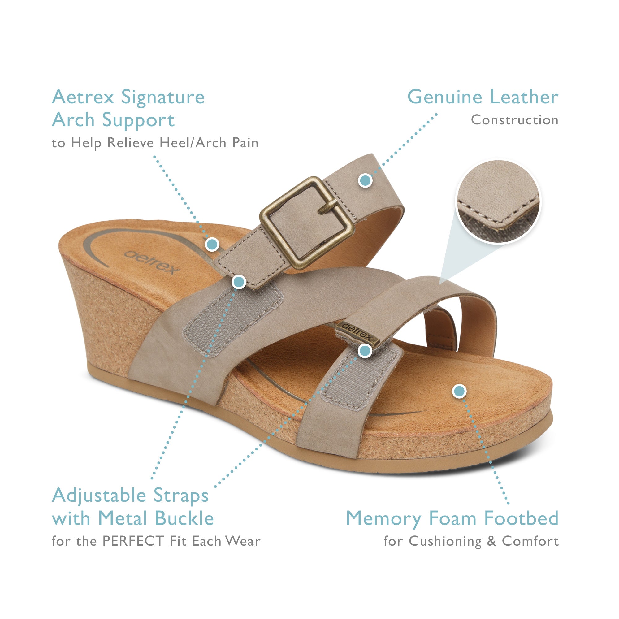 Kimmy Arch Support Wedge - Walnut