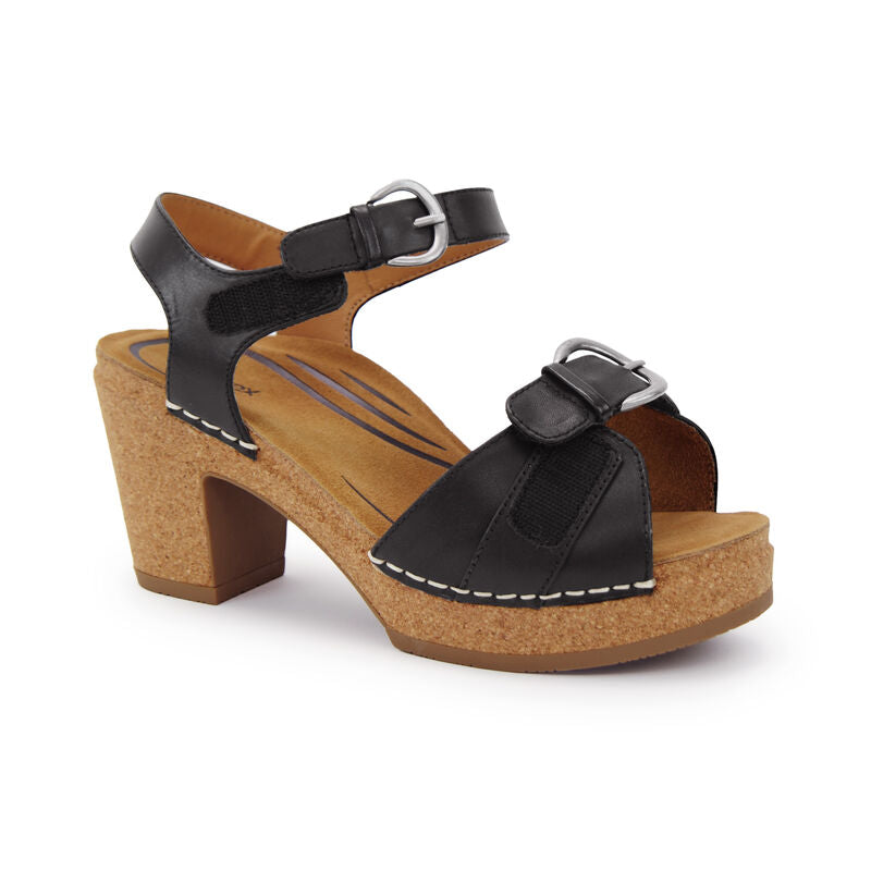 Tory Open Toe Heels - Black