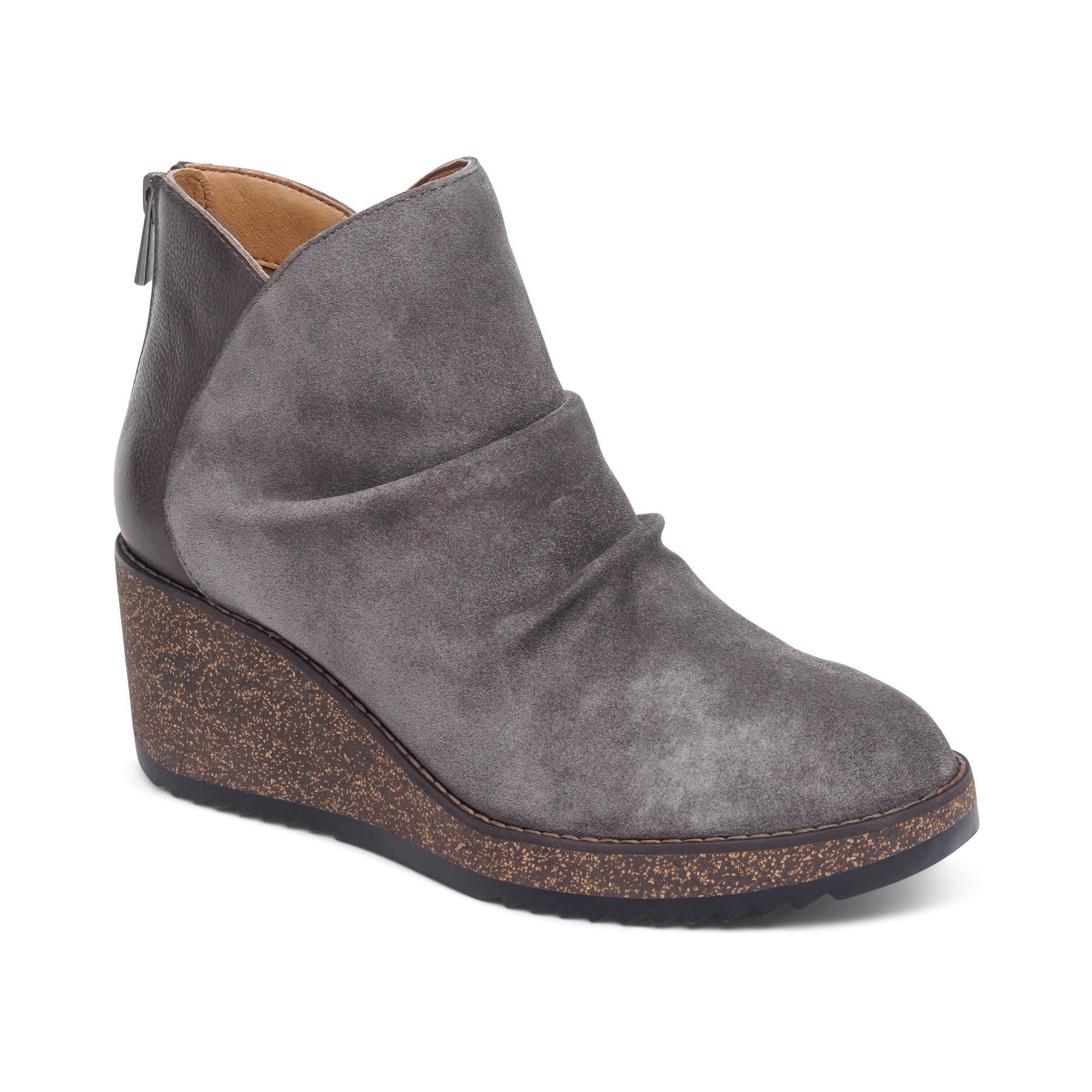 Kara Ankle Wedge Boot - Charcoal