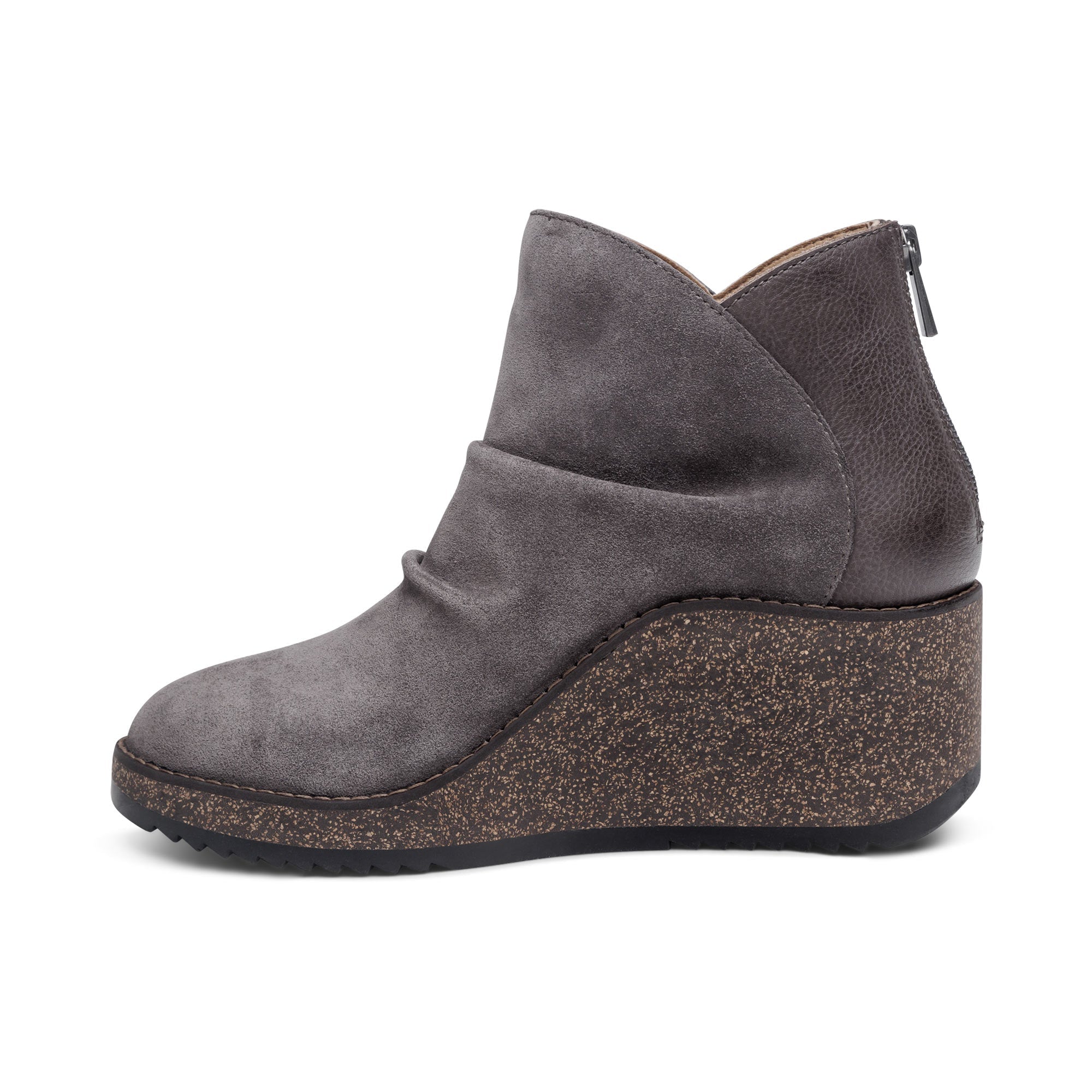 Kara Ankle Wedge Boot - Charcoal
