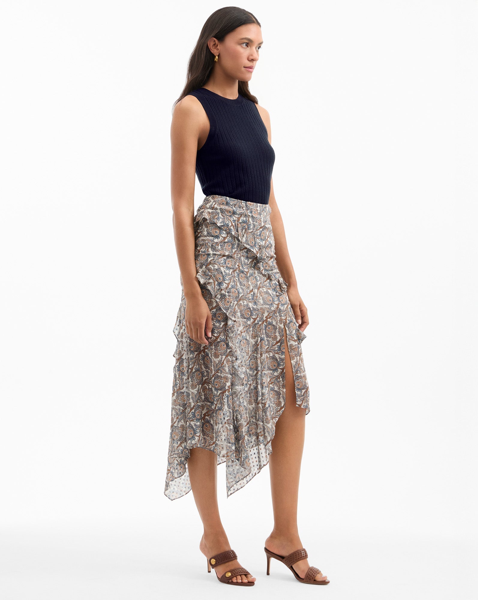 Eleonora Silk Midi Skirt