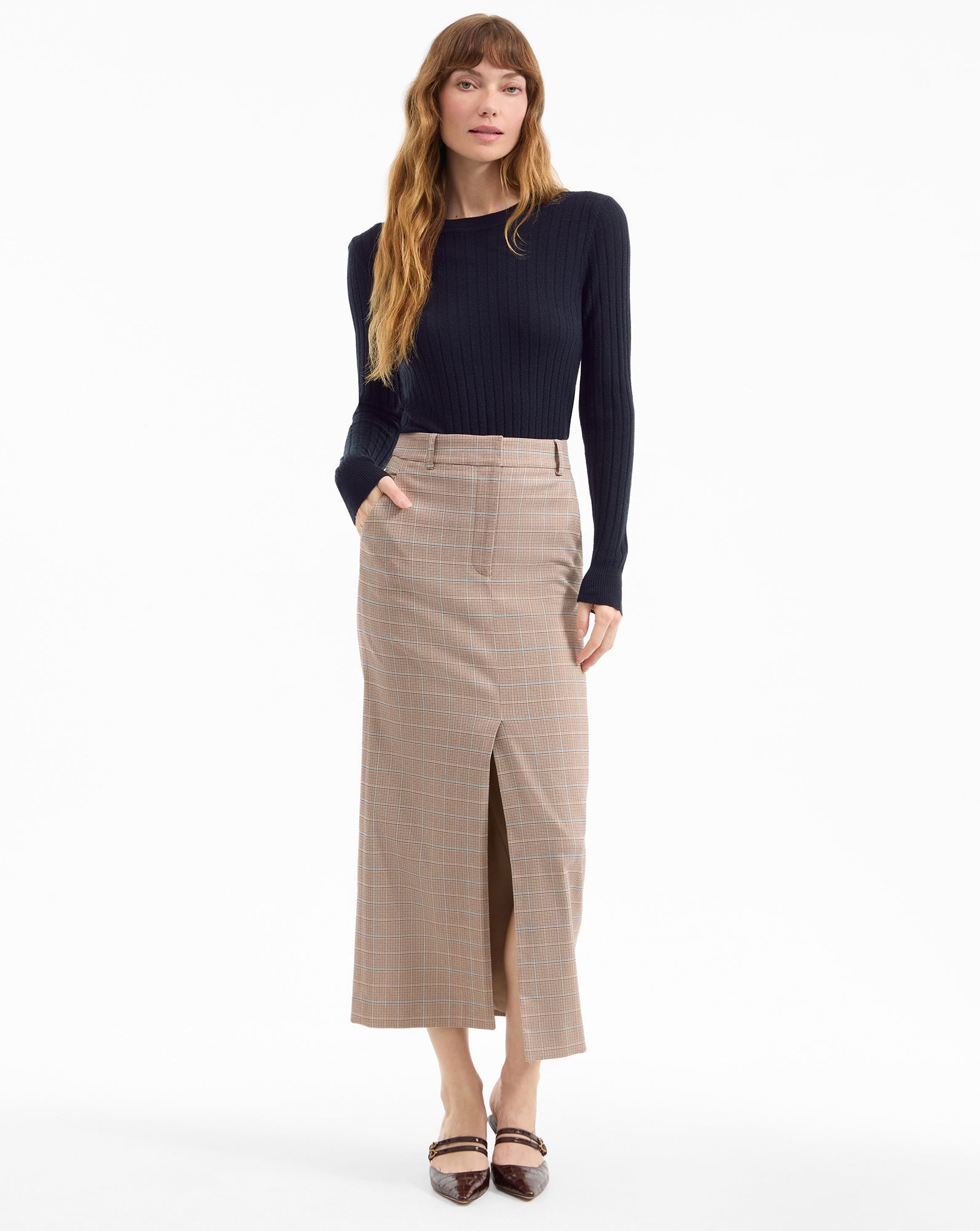 Maxine Plaid Midi Skirt