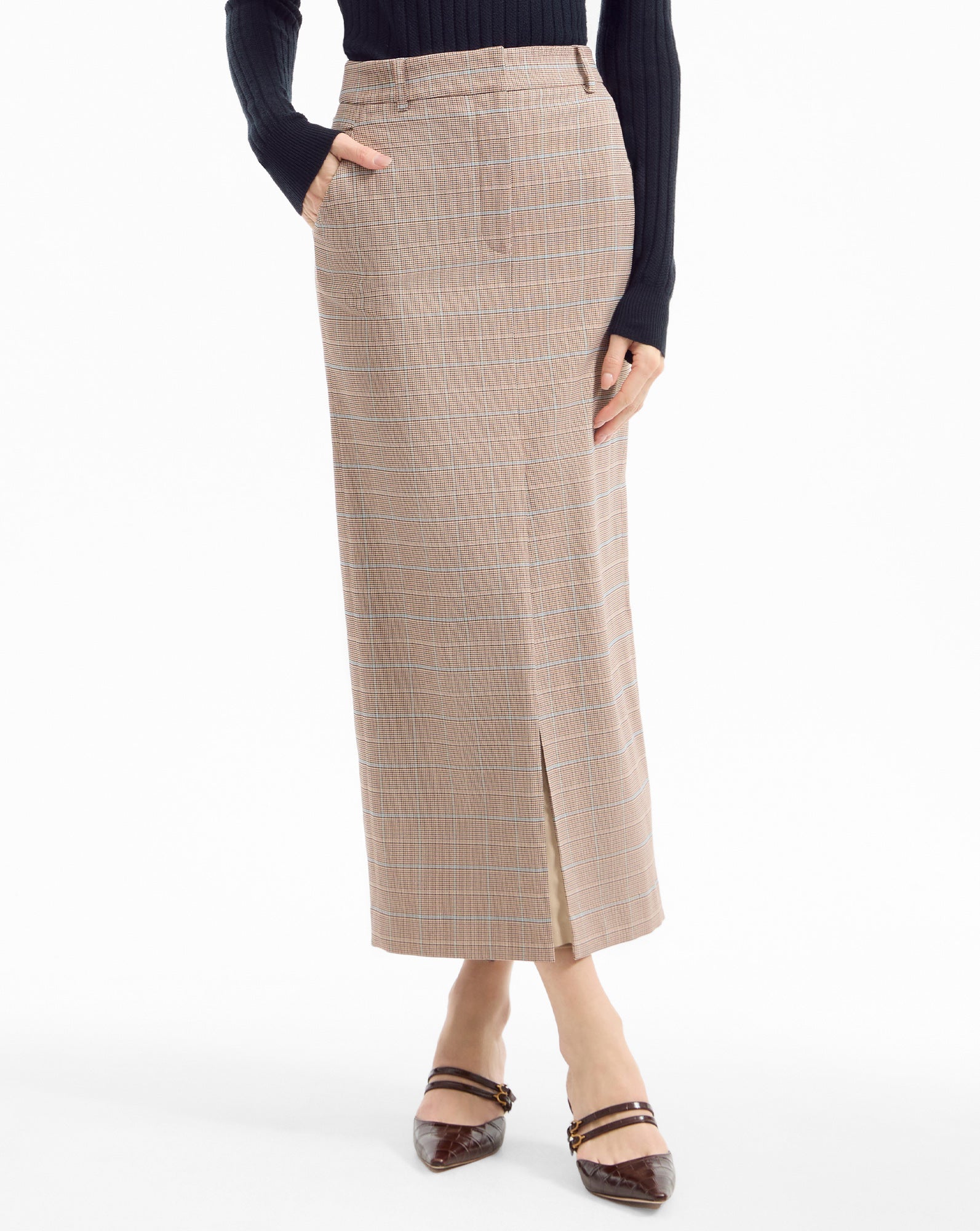 Maxine Plaid Midi Skirt