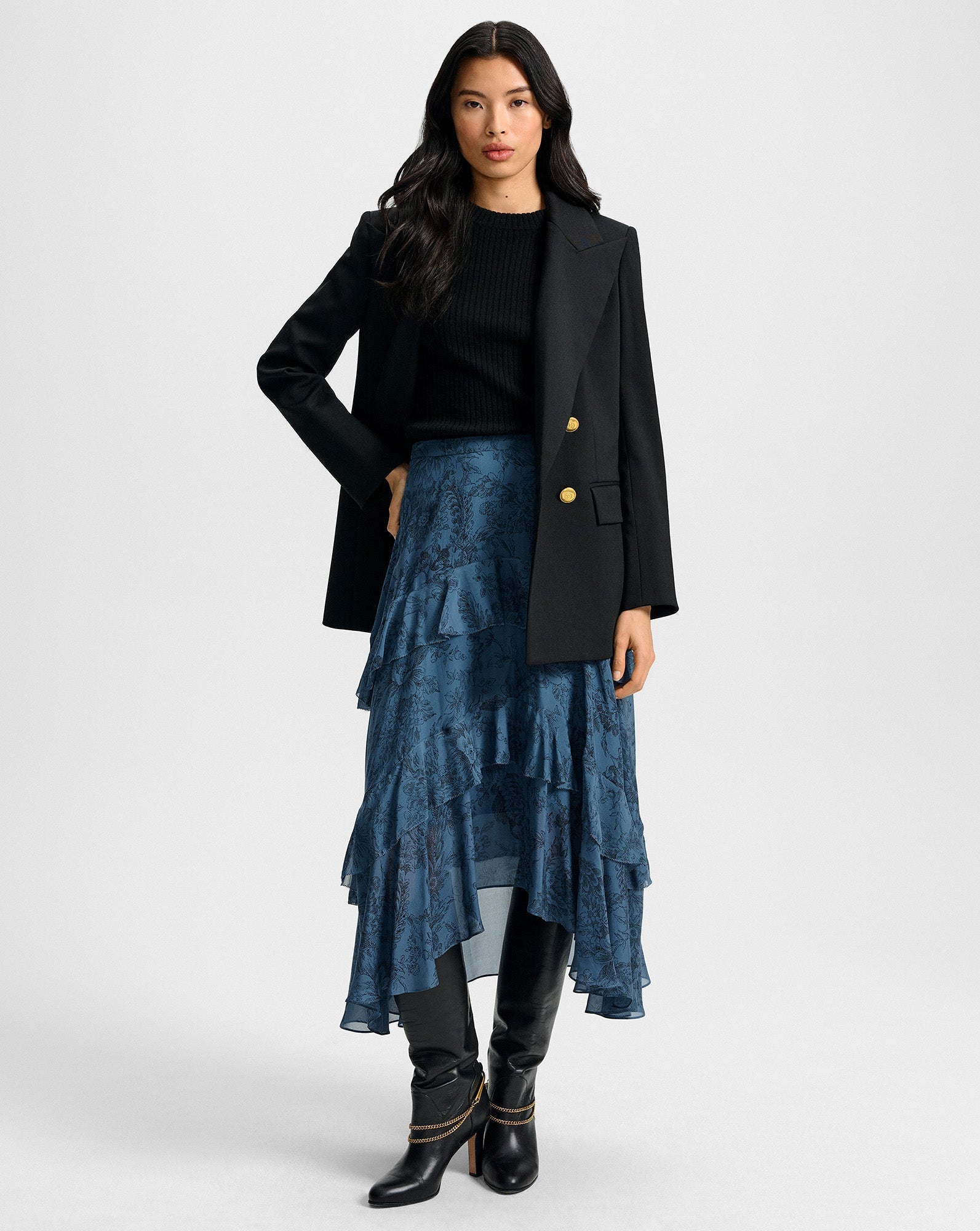 Graeme Silk Midi Skirt