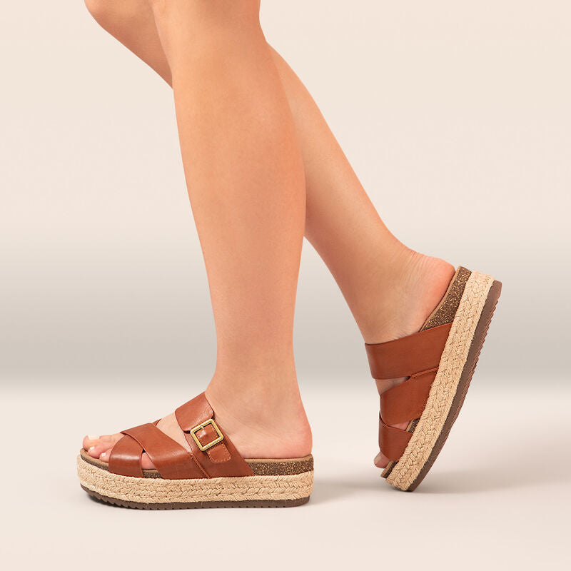 Alyssa Adjustable Slide - Cognac