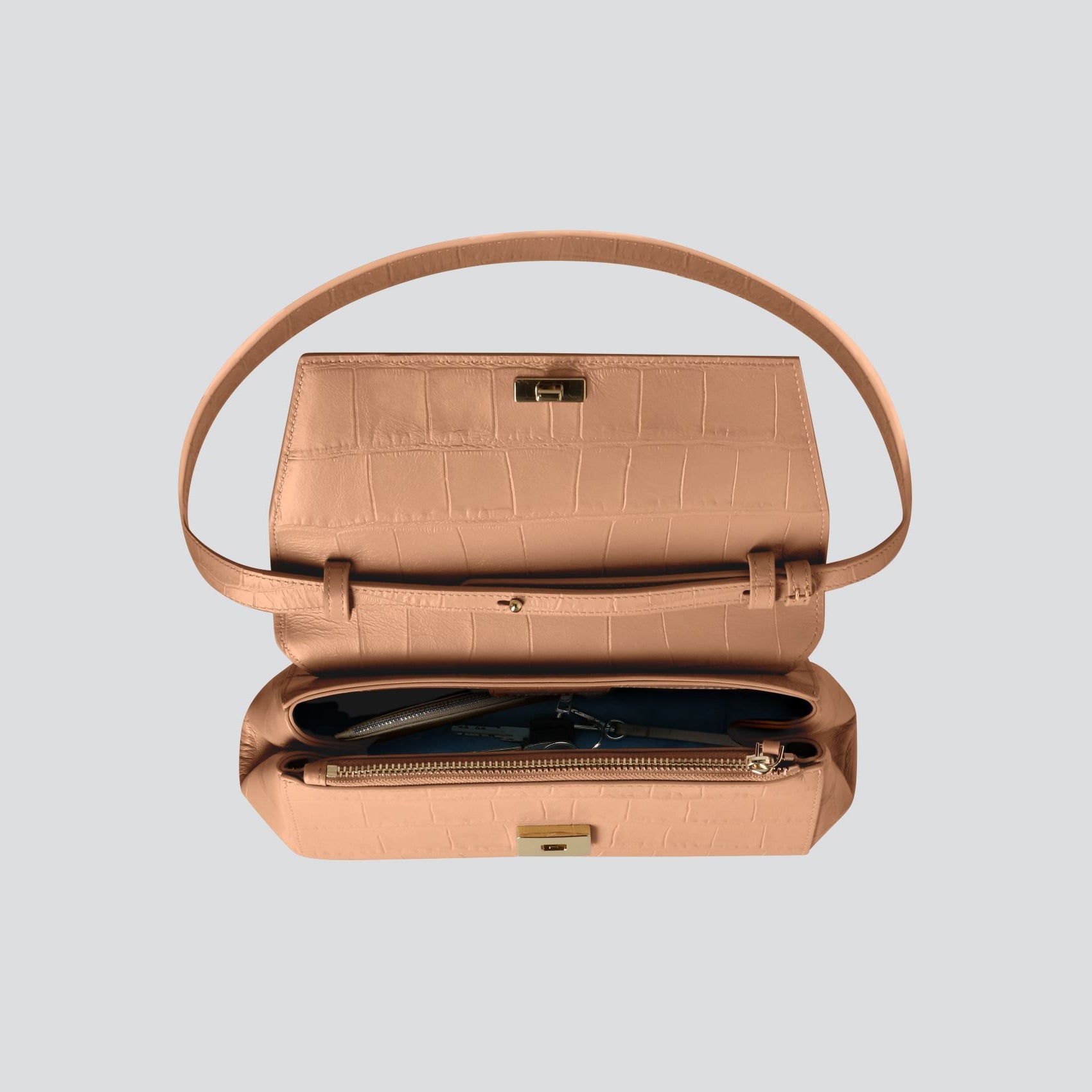 Ikon Clutch - soft croco cappuccino