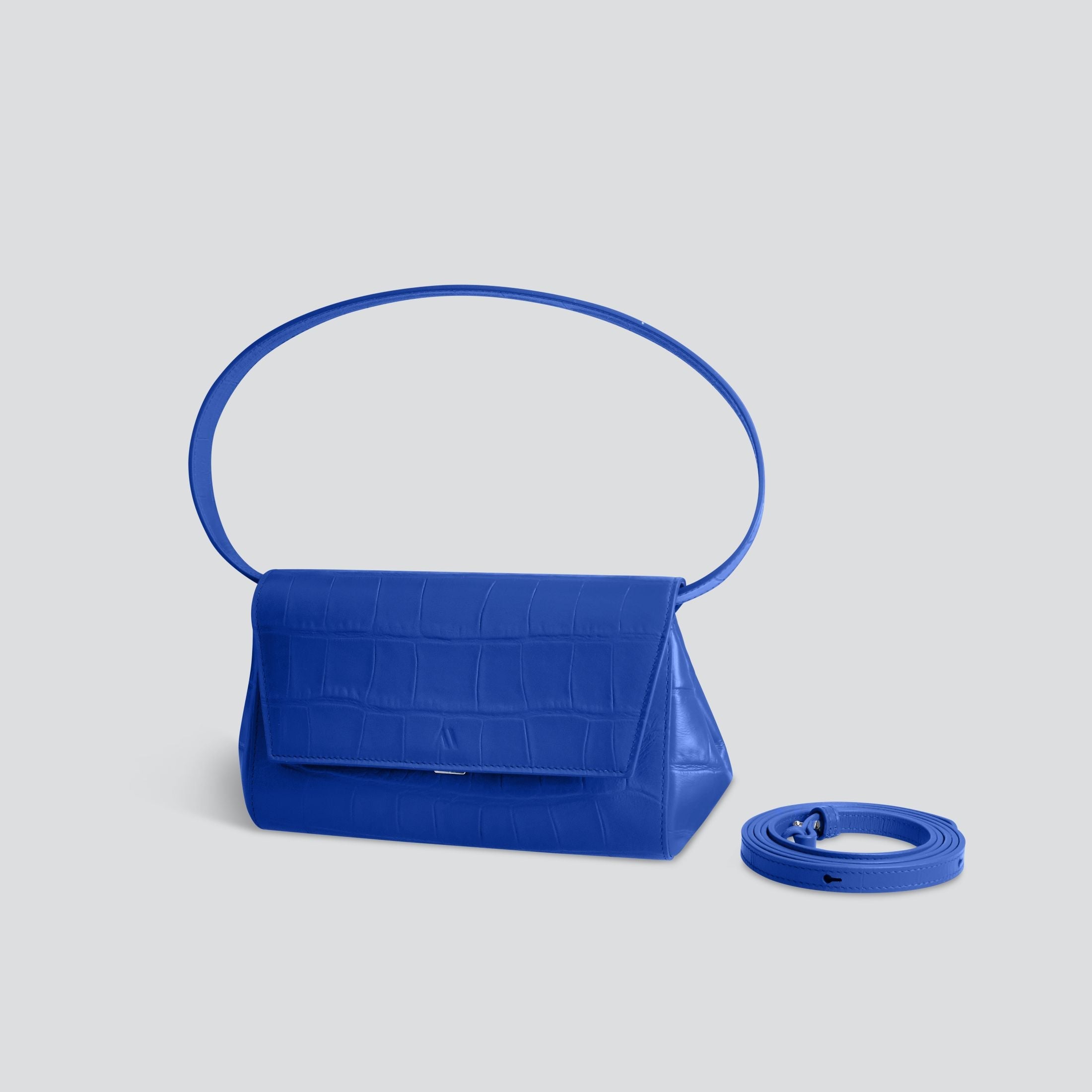 Ikon Clutch - soft croco electric blue