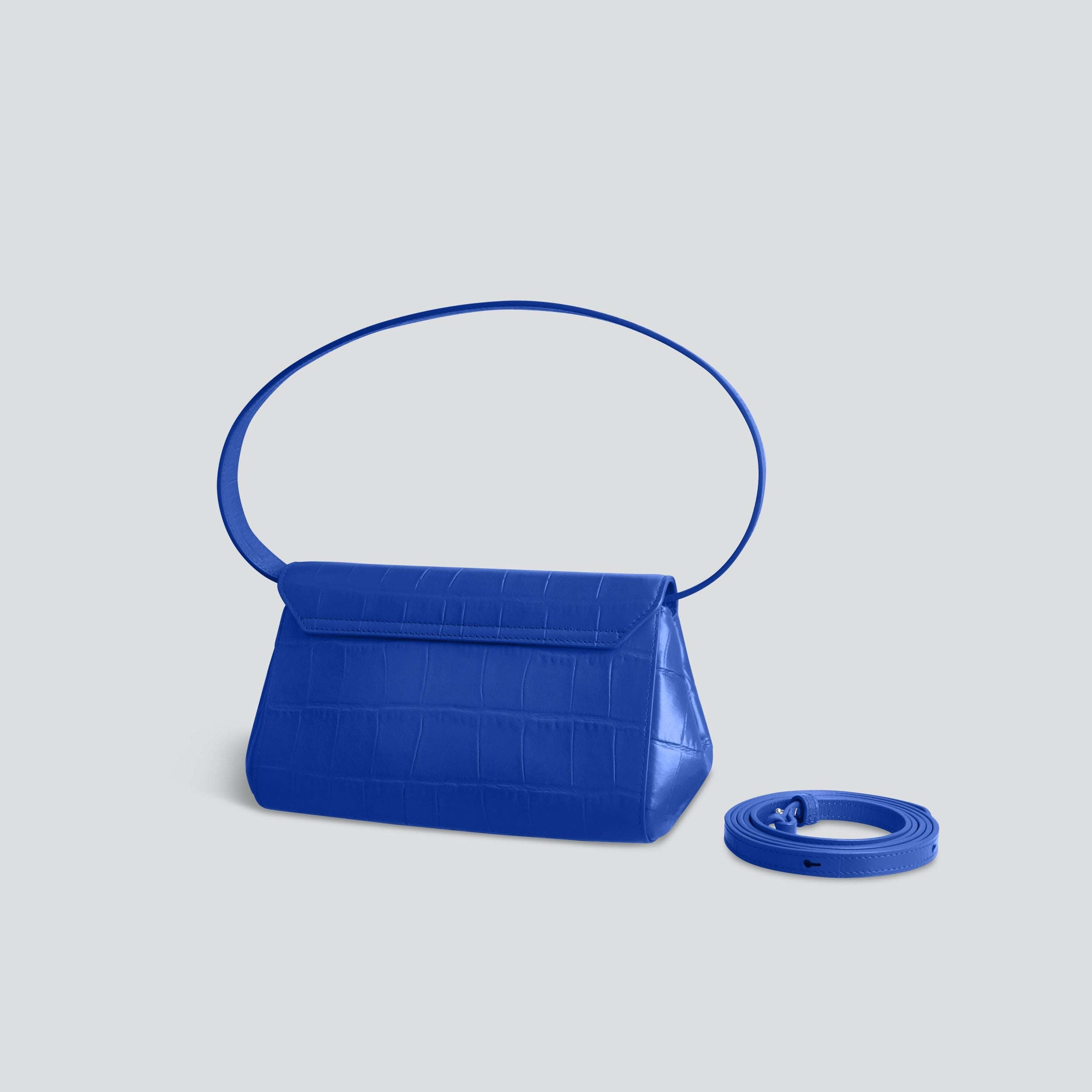 Ikon Clutch - soft croco electric blue