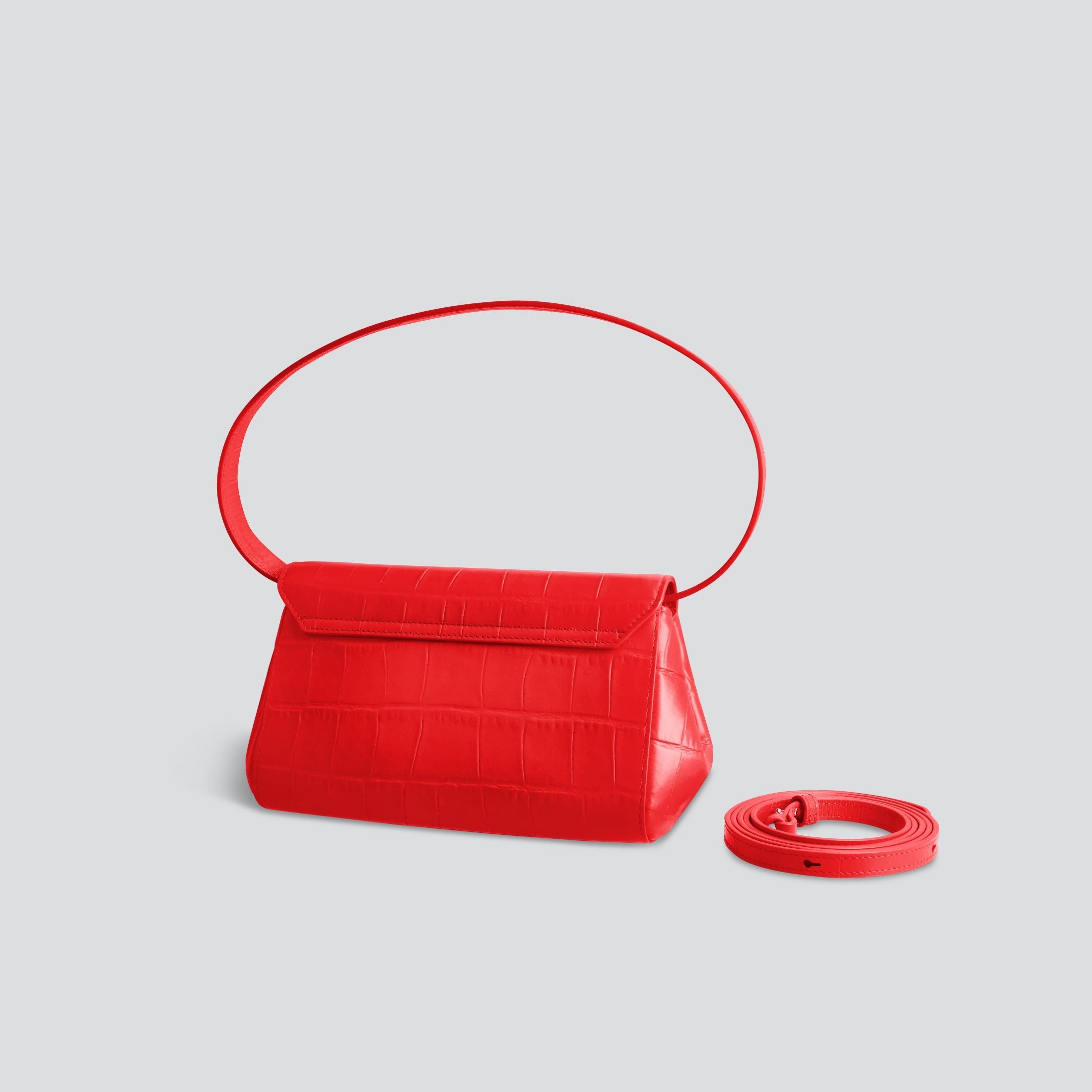 Ikon Clutch - soft croco poppy red