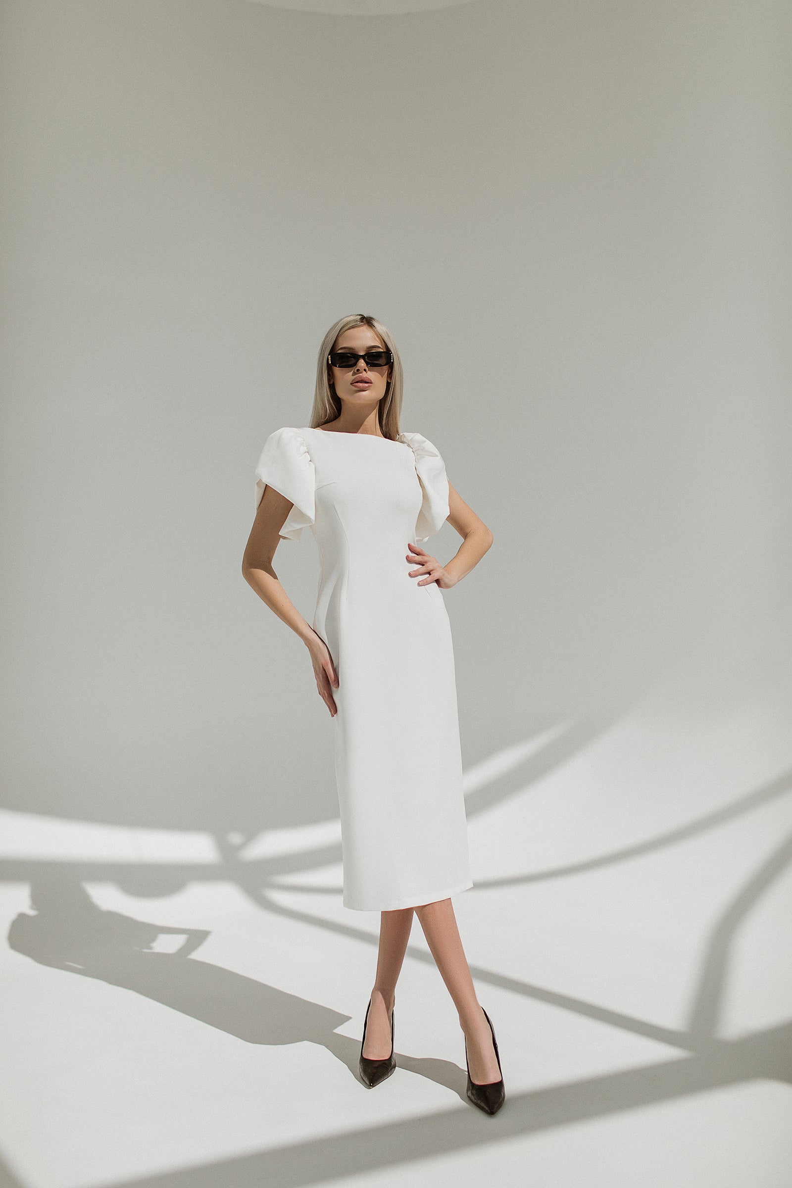 Alexa Puff Sleeve Midi Dress