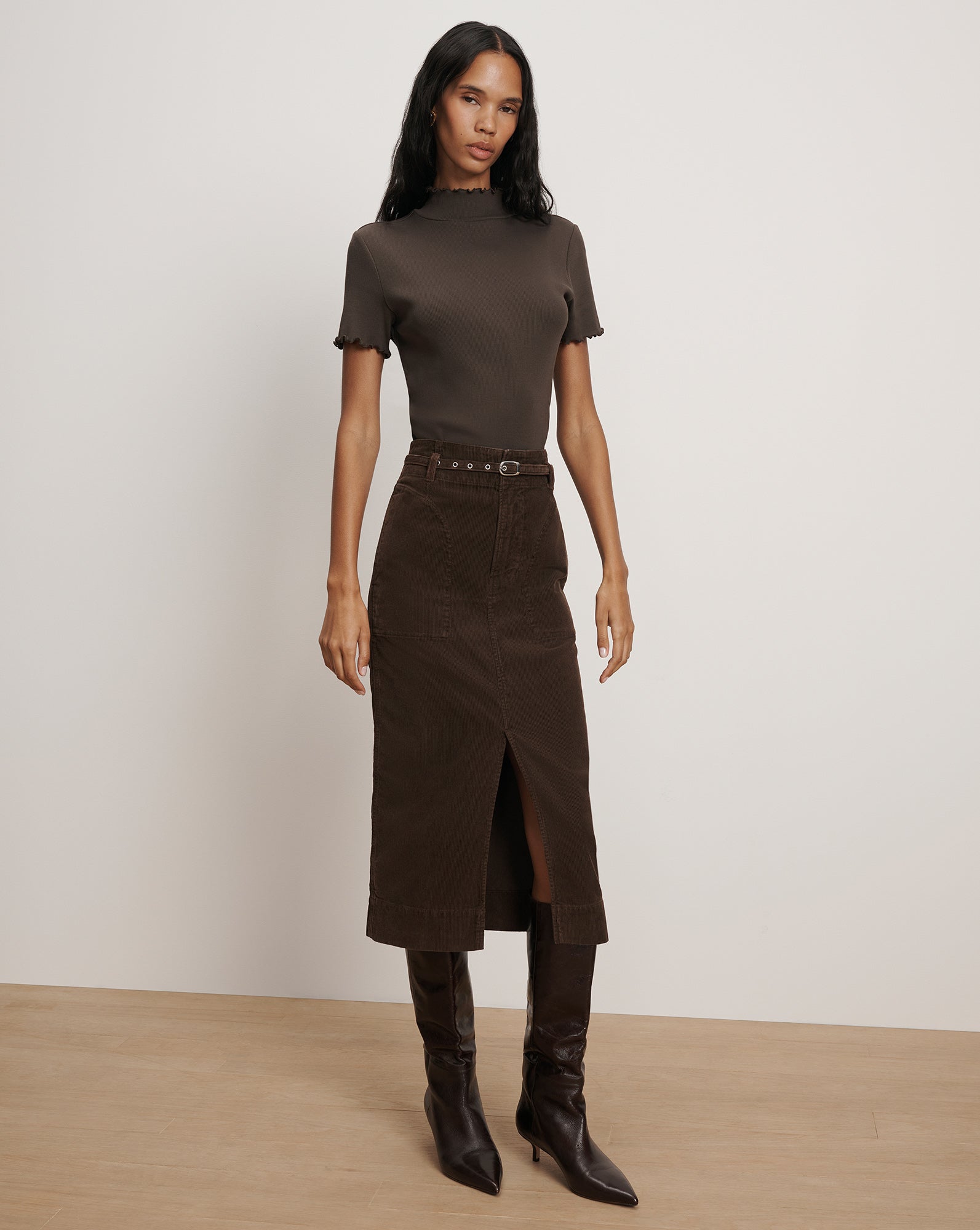 Pavana Corduroy Midi Skirt