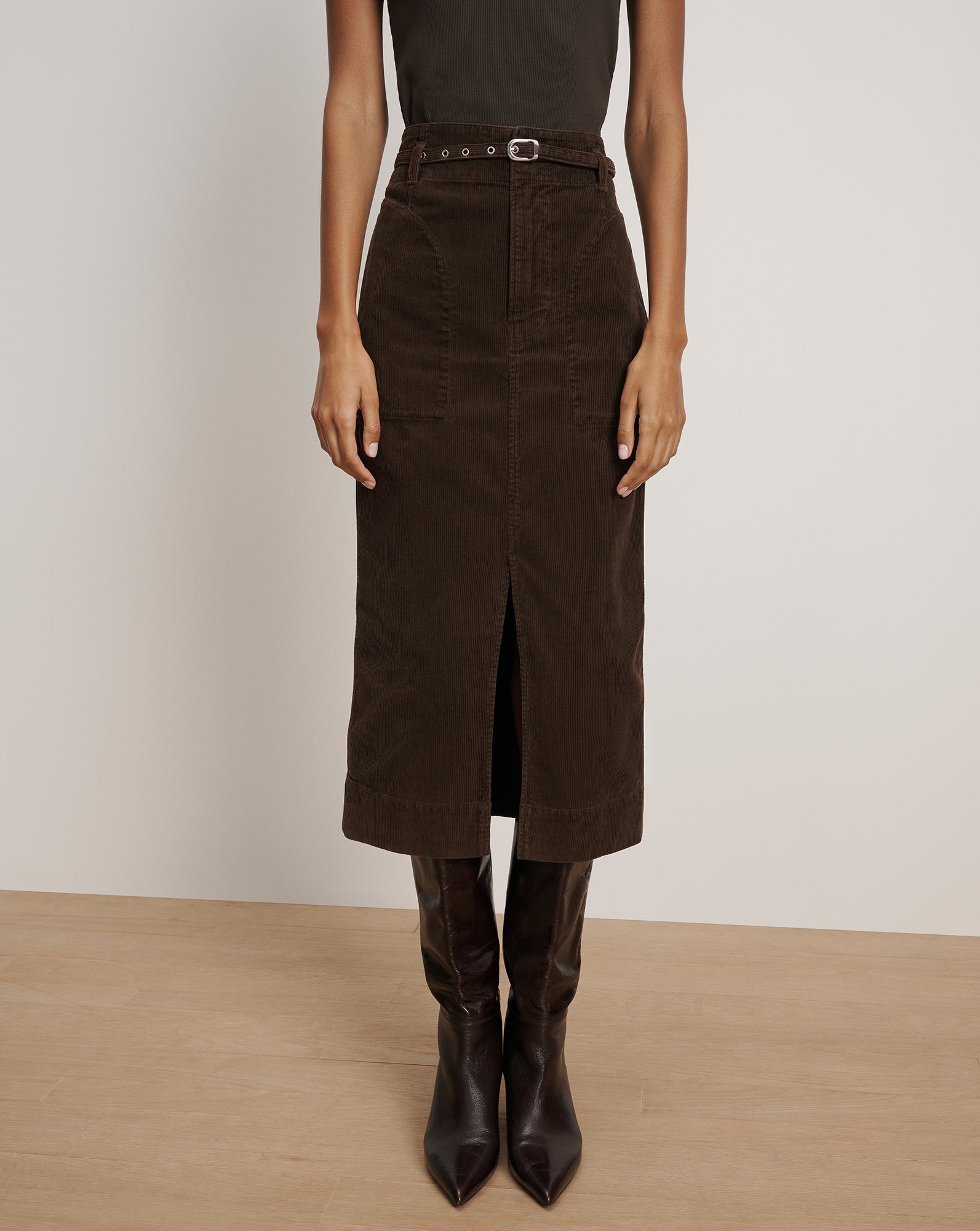 Pavana Corduroy Midi Skirt