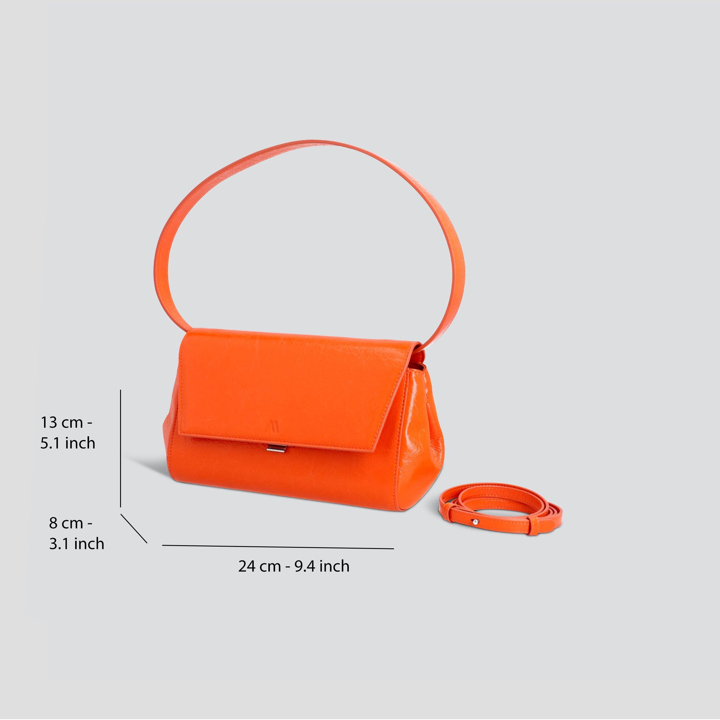 Ikon Clutch - naplack papaya