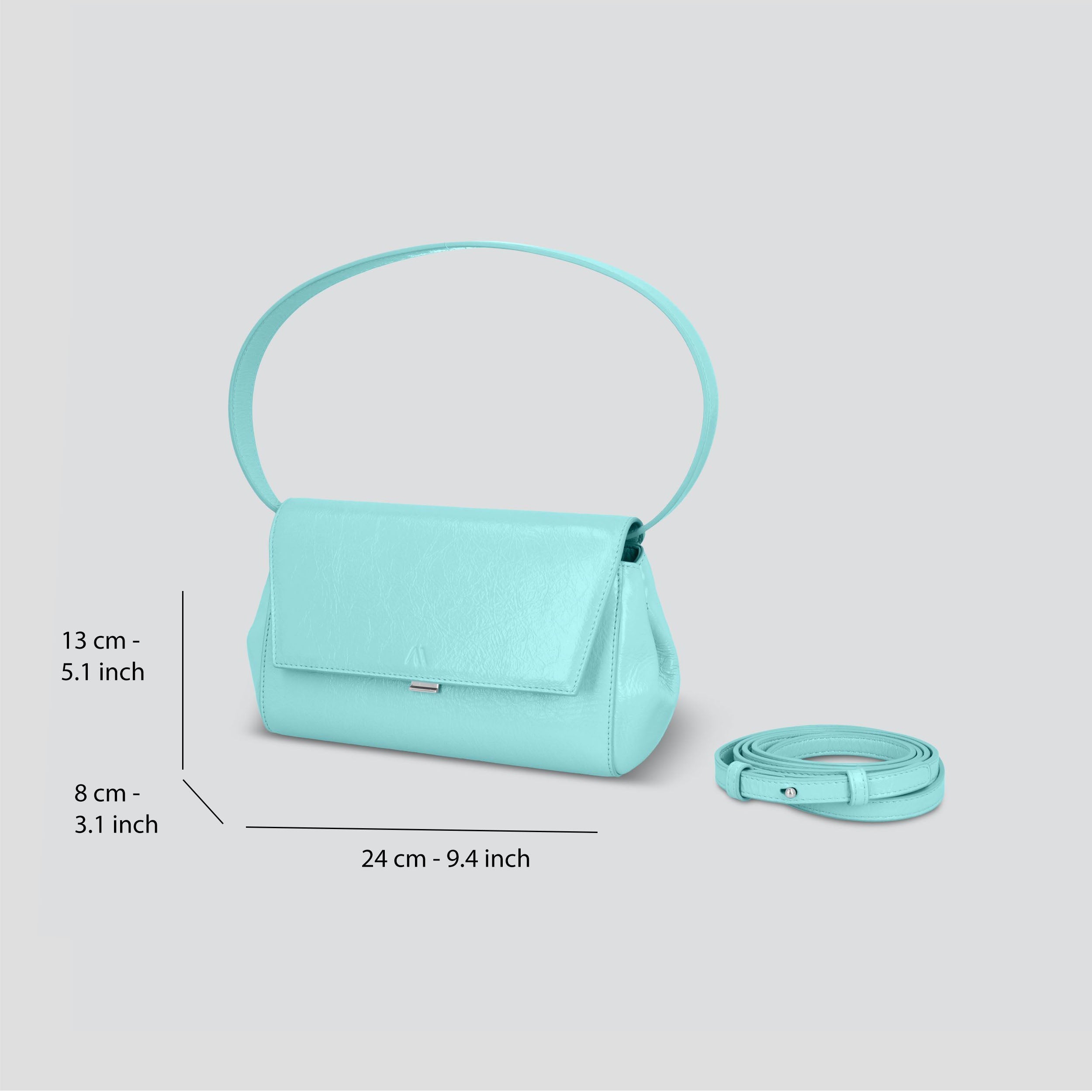 Ikon Clutch - naplack turquoise