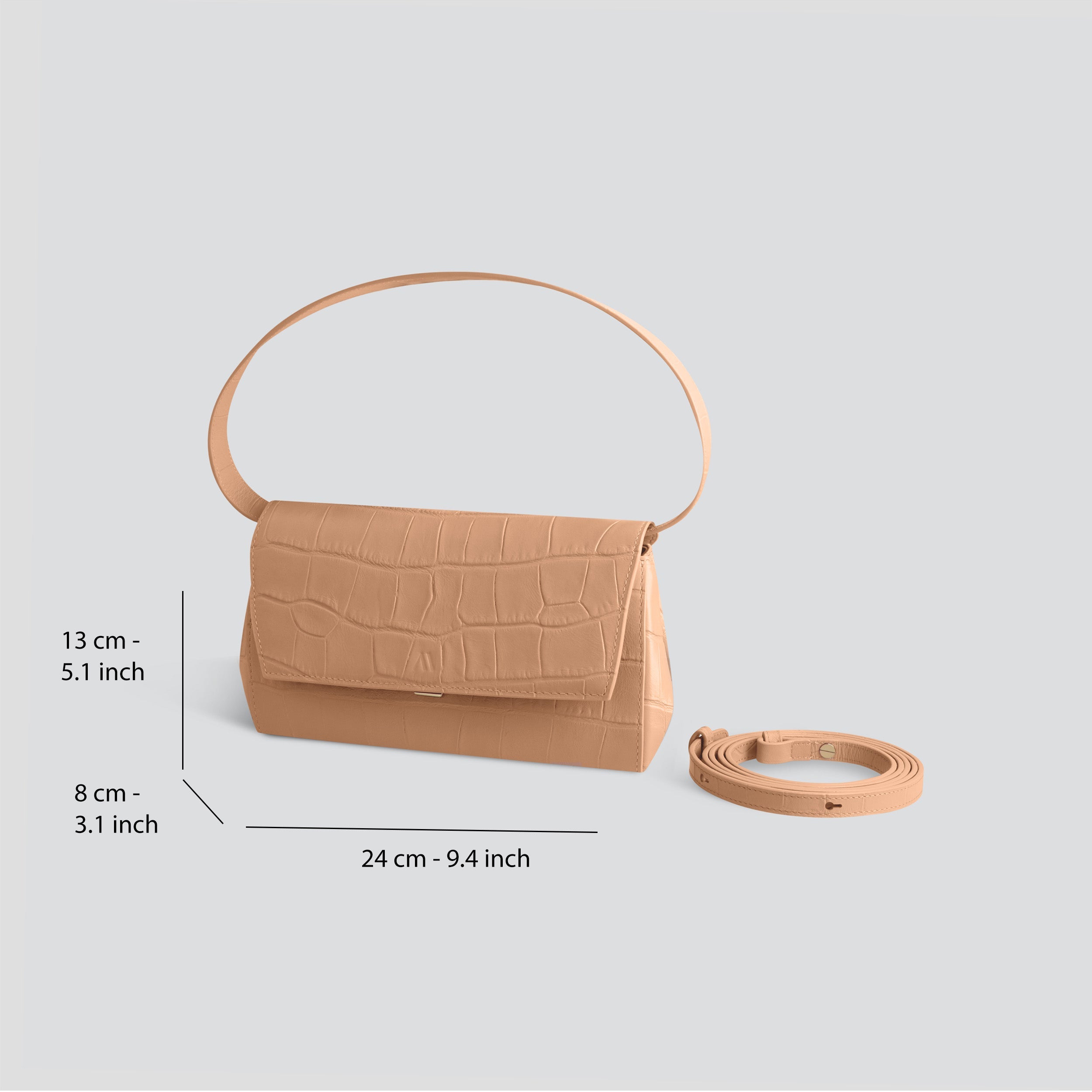 Ikon Clutch - soft croco cappuccino